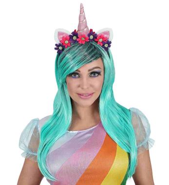 Parrucca con cerchietto unicorno 46942
