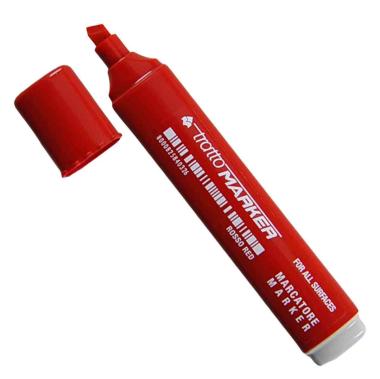 Pennarello tratto marker rosso punta scalpello