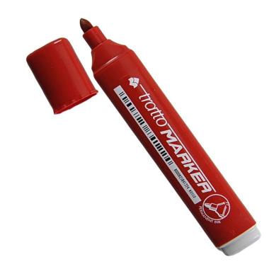 Pennarello tratto marker rosso punta tonda