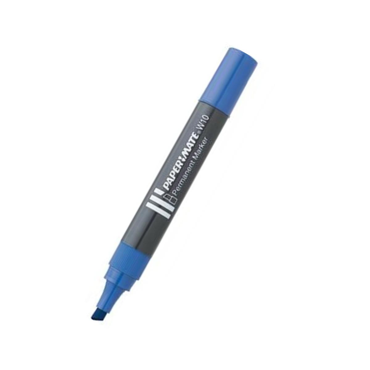 Pennarello permanente w10 punta scalpello blu