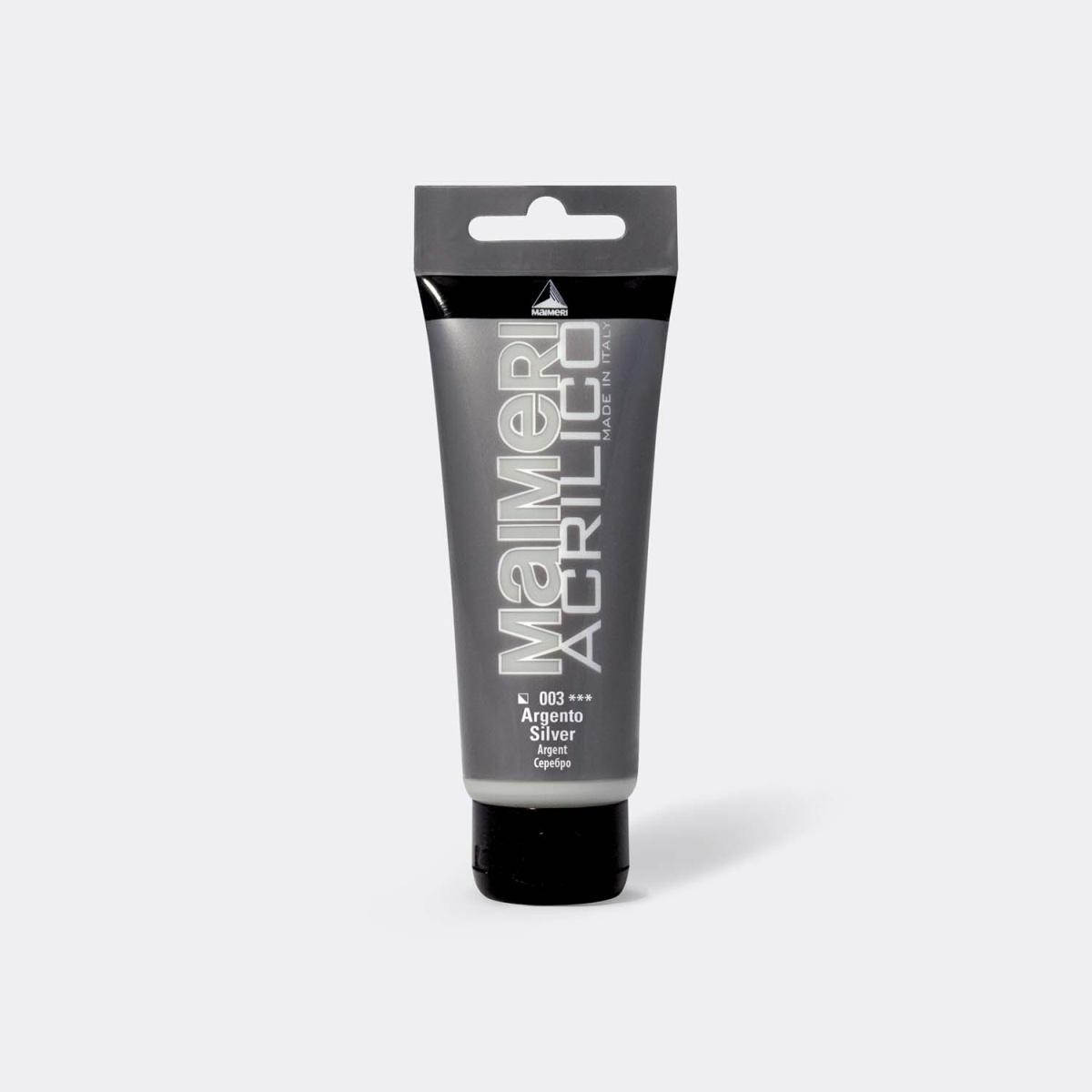 Maimeri acrilico 75ml argento 003