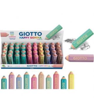 Gomma giotto  happy a forma di matita colore pastello