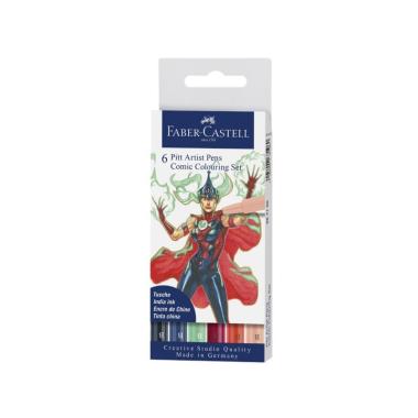 Set 6 pitt artist pen comic faber-castell