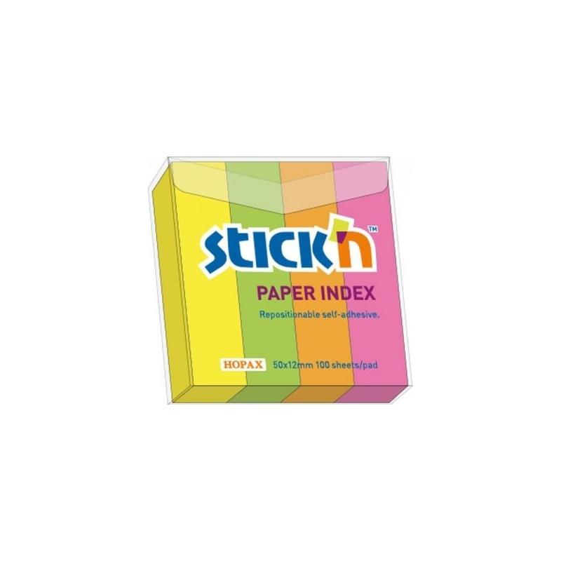Segnapagina in carta siam 50x12 mm colori neon