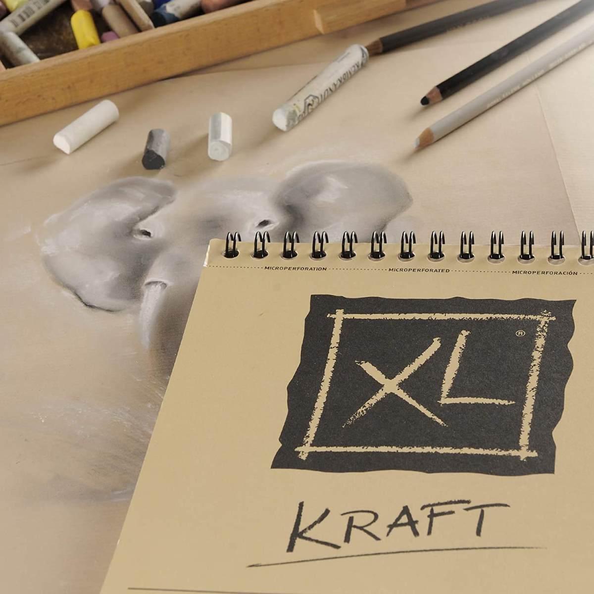Blocco schizzo spiralato xl kraft a4 60ff 90gr