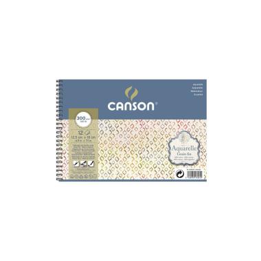 Canson blocco a spirale acquarelle 12,5x18 300g/mq 12ff grana fine