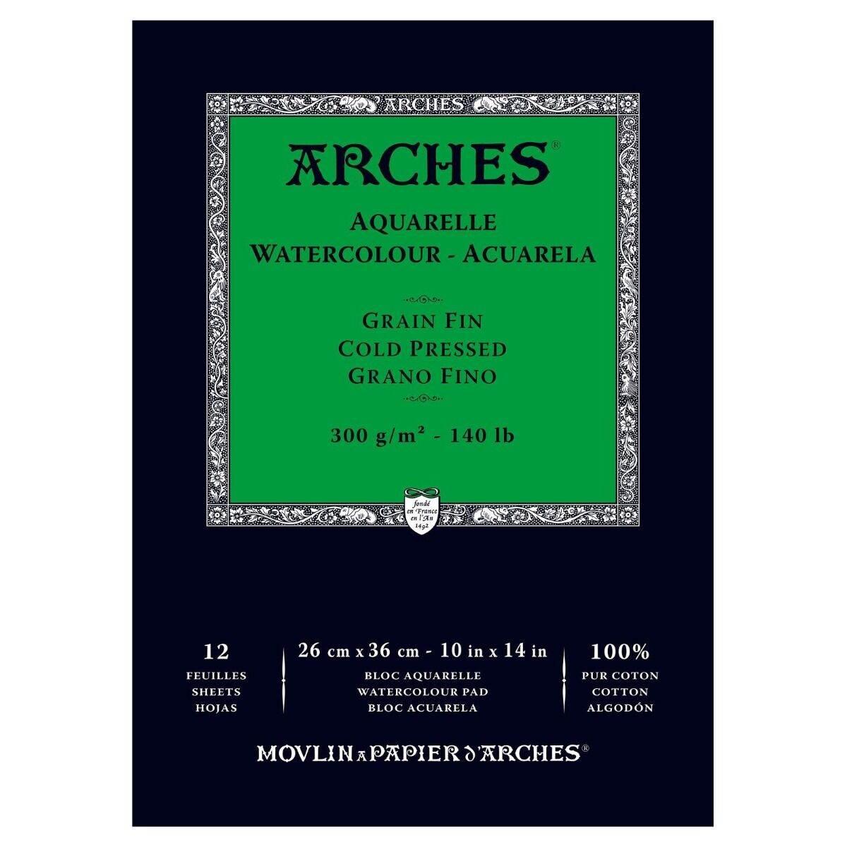 Blocco arches aquarelle grana fine a3 12 fogli
