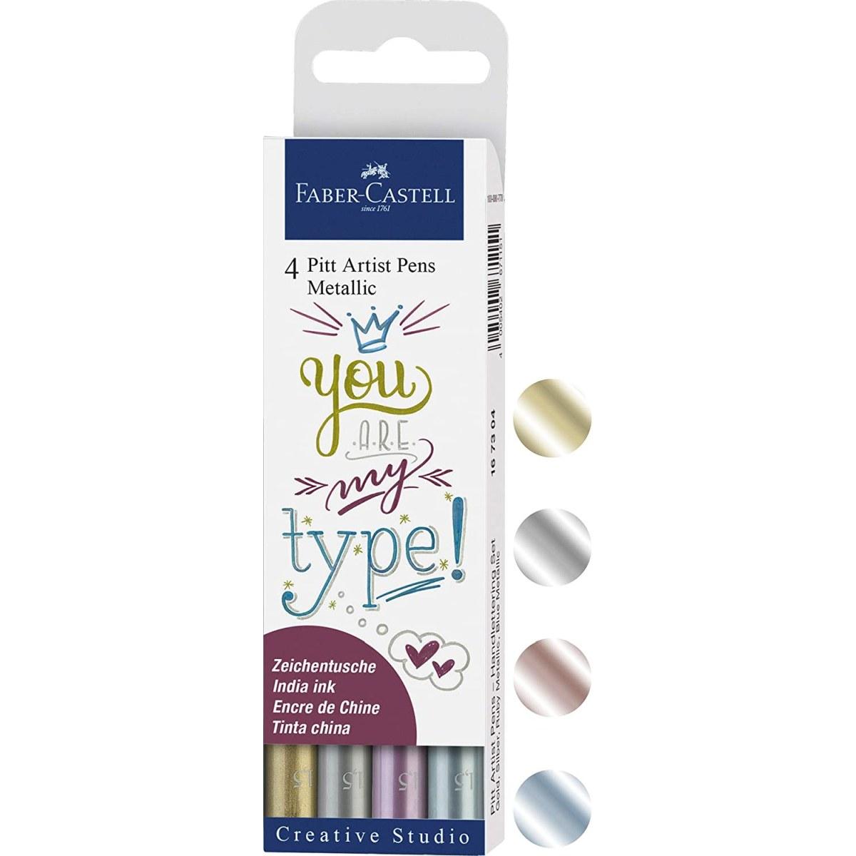Set 4 pitt artist pen handlettering metallic