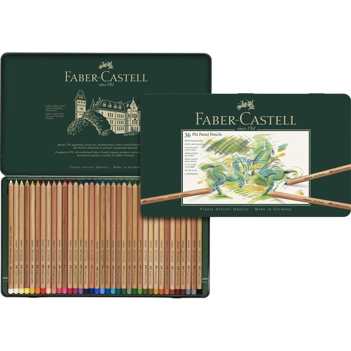 Astuccio in metallo da 36 matite pastello pitt pastels