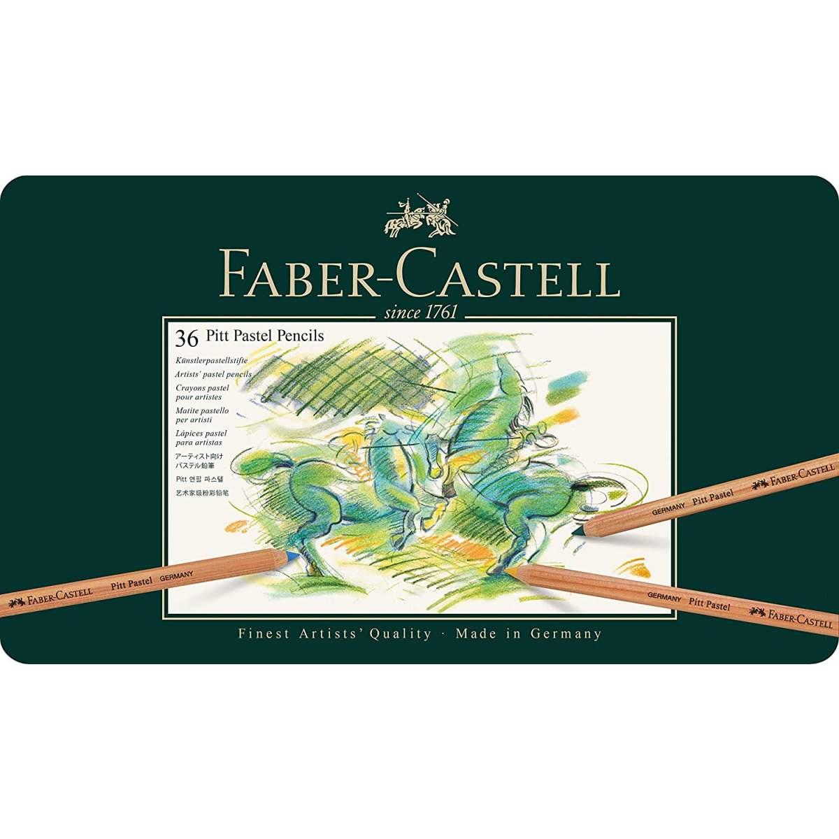 Astuccio in metallo da 36 matite pastello pitt pastels
