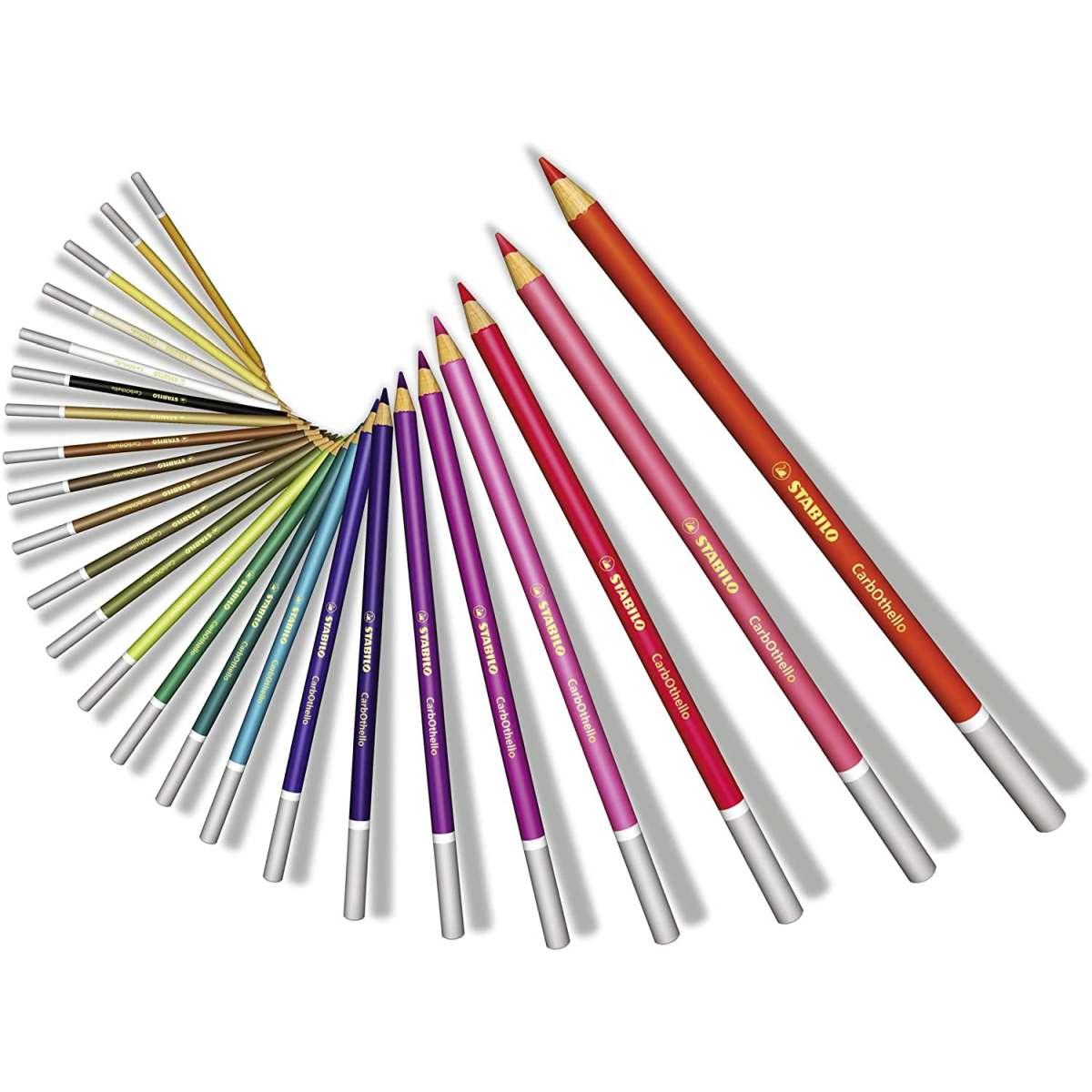 Colori a matita stabilo premium carbothello scatola in metallo 12 pz