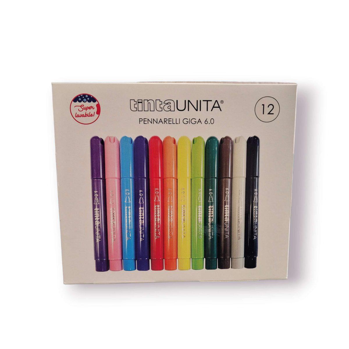 Tinta unita pennarelli giga 6,0 conf da 12
