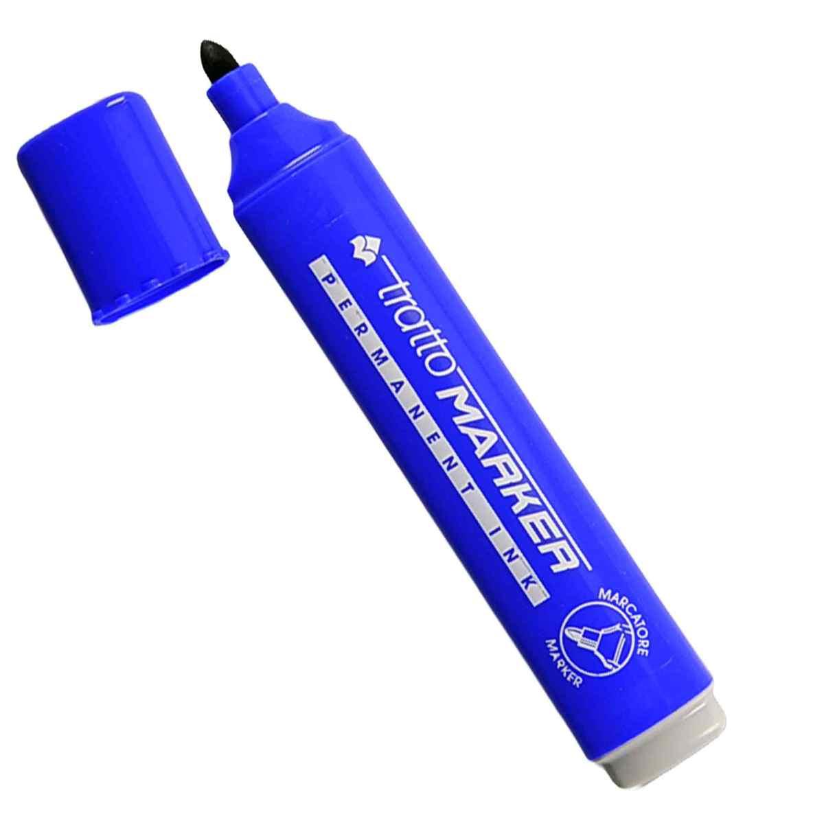 Pennarello tratto marker blu punta tonda