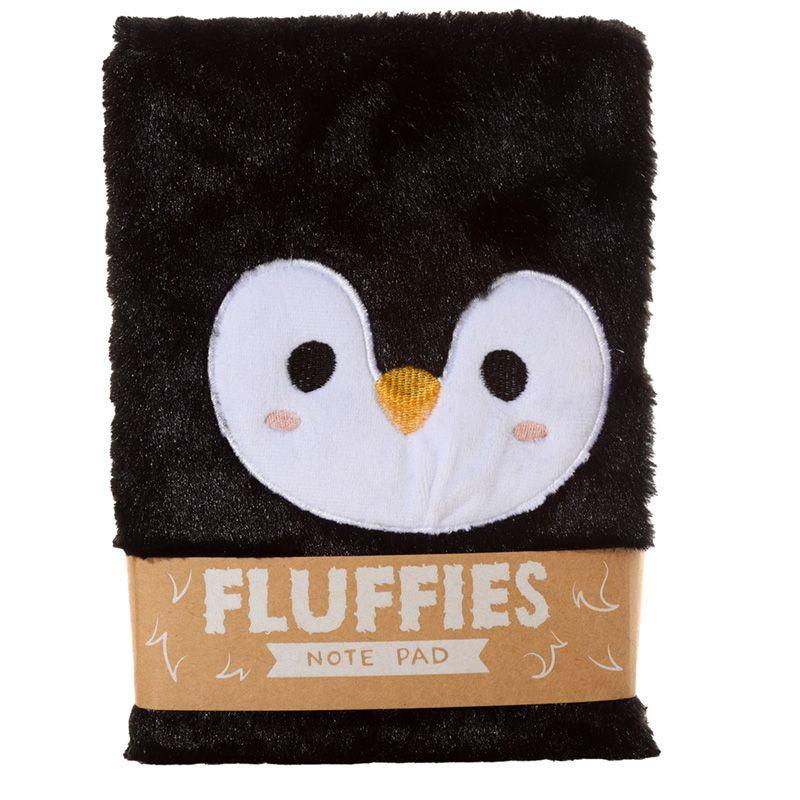Memo con copertina in peluche pinguino