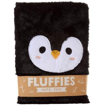 Memo con copertina in peluche pinguino