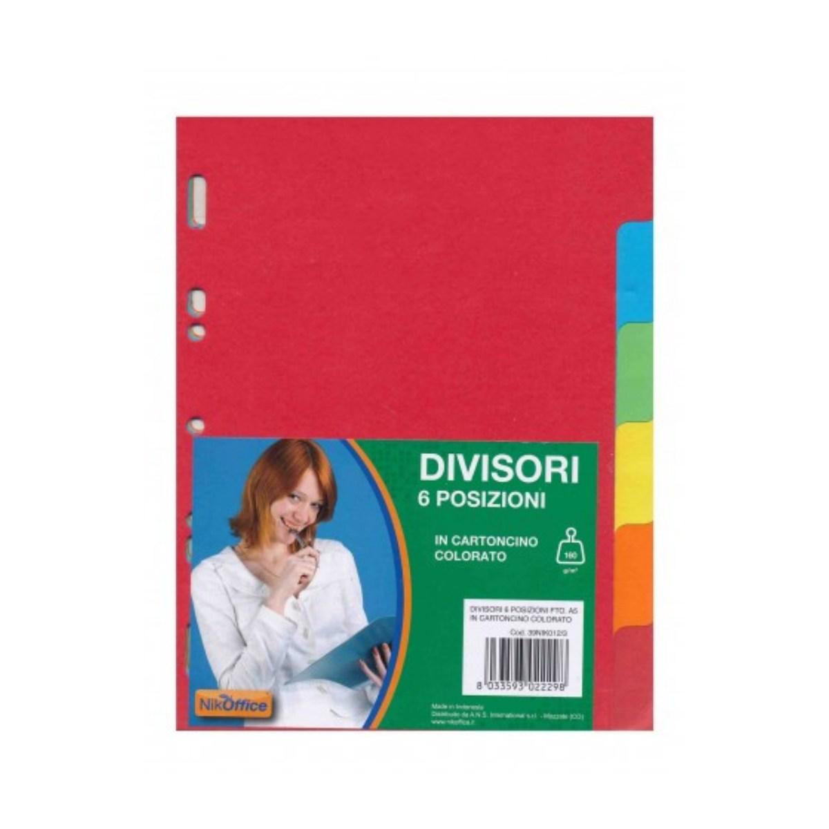Divisori a5 in cartoncino colorato