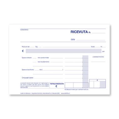 Ricevuta di condominio autoricalcante