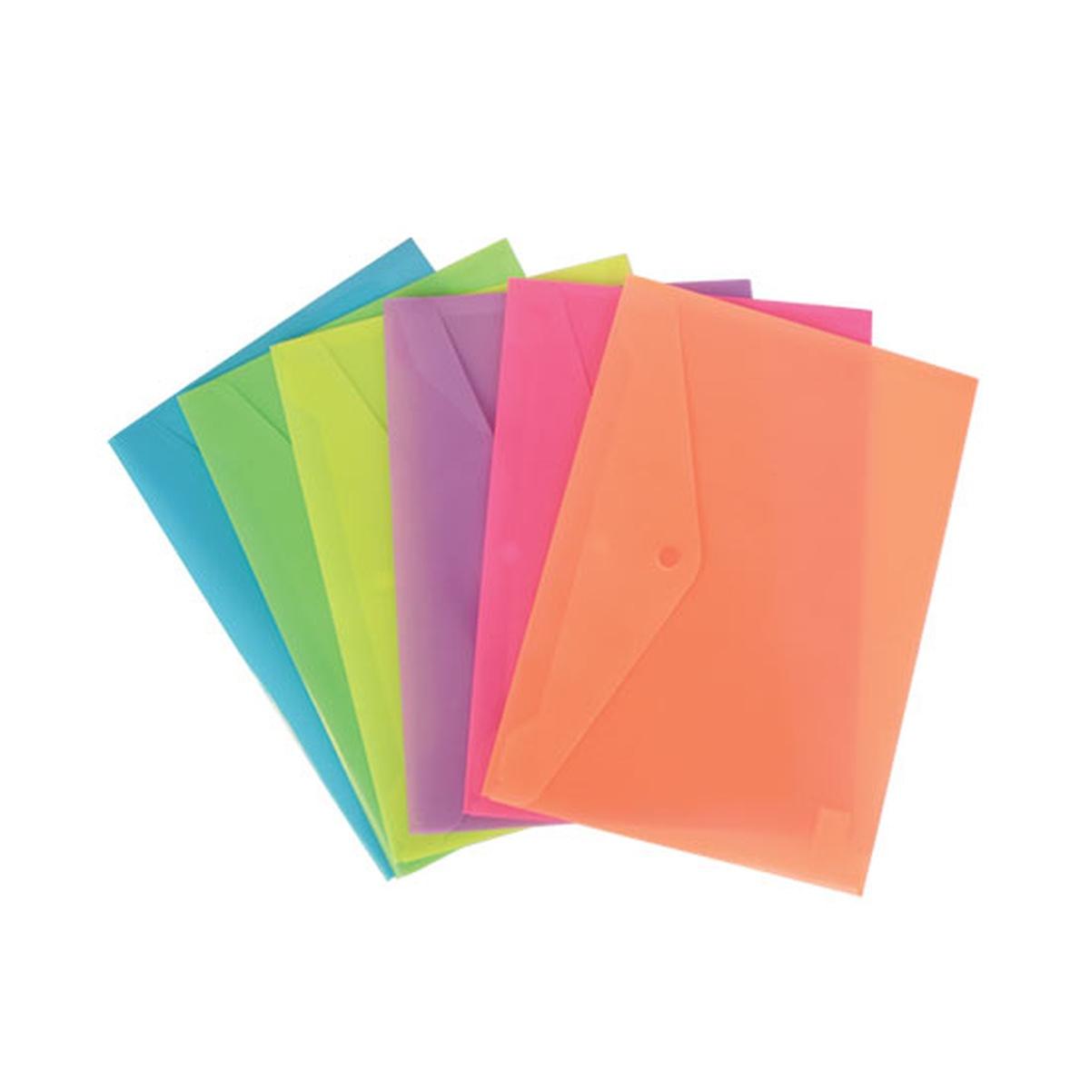 Busta voucher con bottone colore fluo