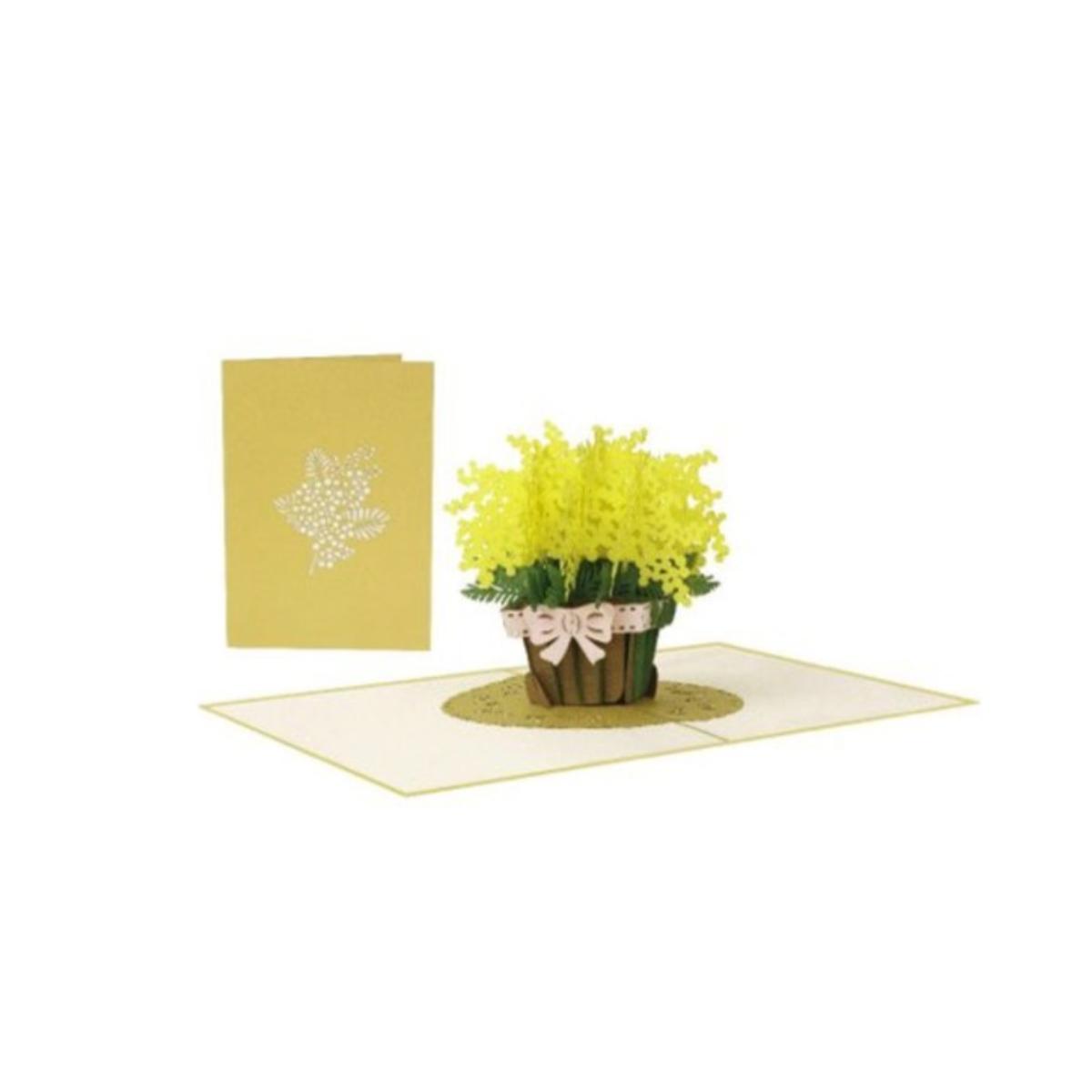 Biglietto origamo mimose