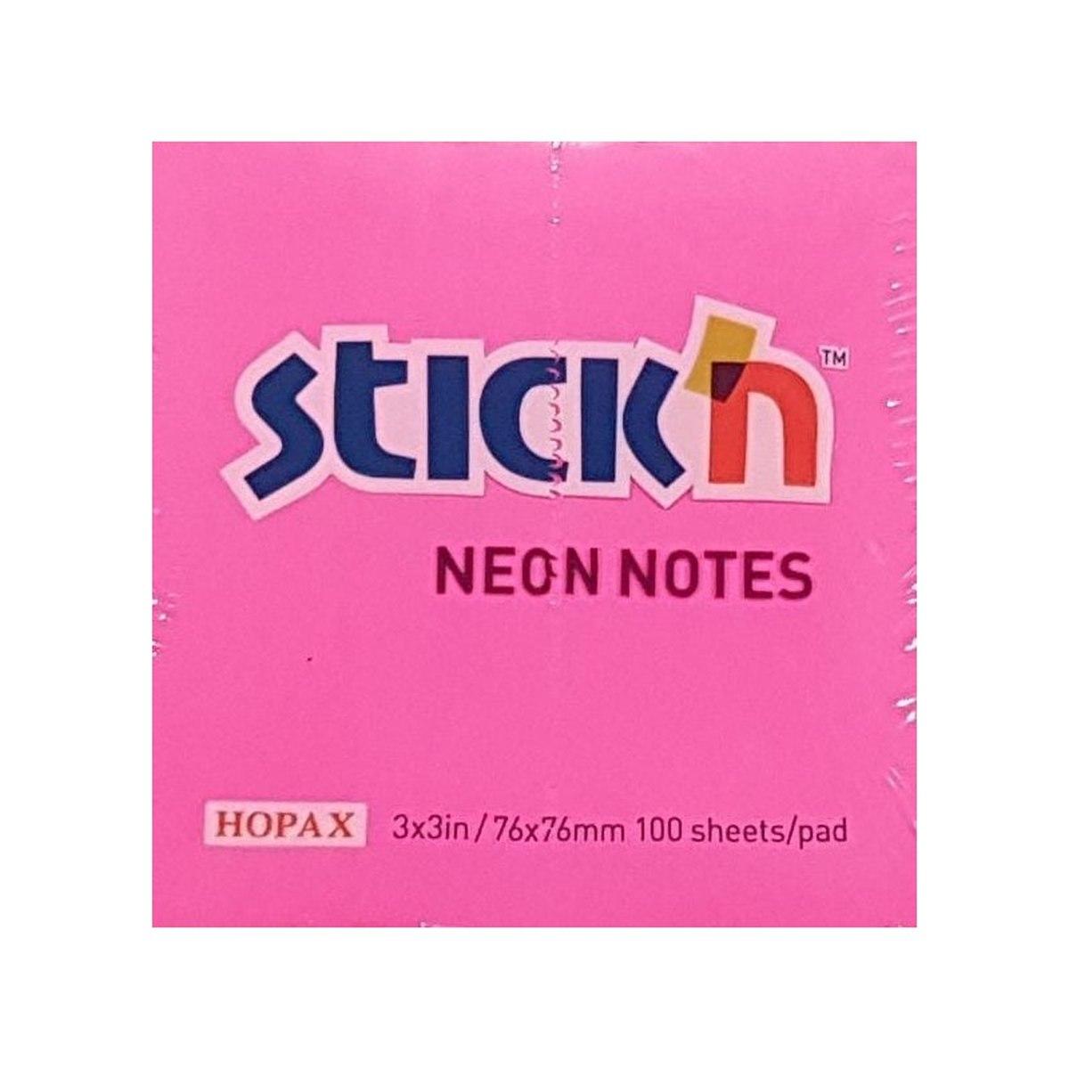 Notes stick'n 76x76 mm neon