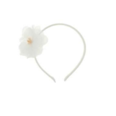 Cerchietto con fiore di organza 0-9 mesi