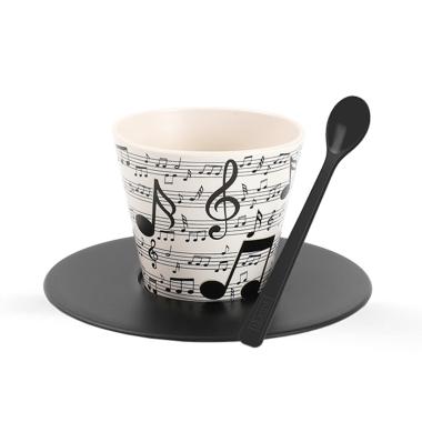 Set tazzina piattino e cucchiaino in rpet music