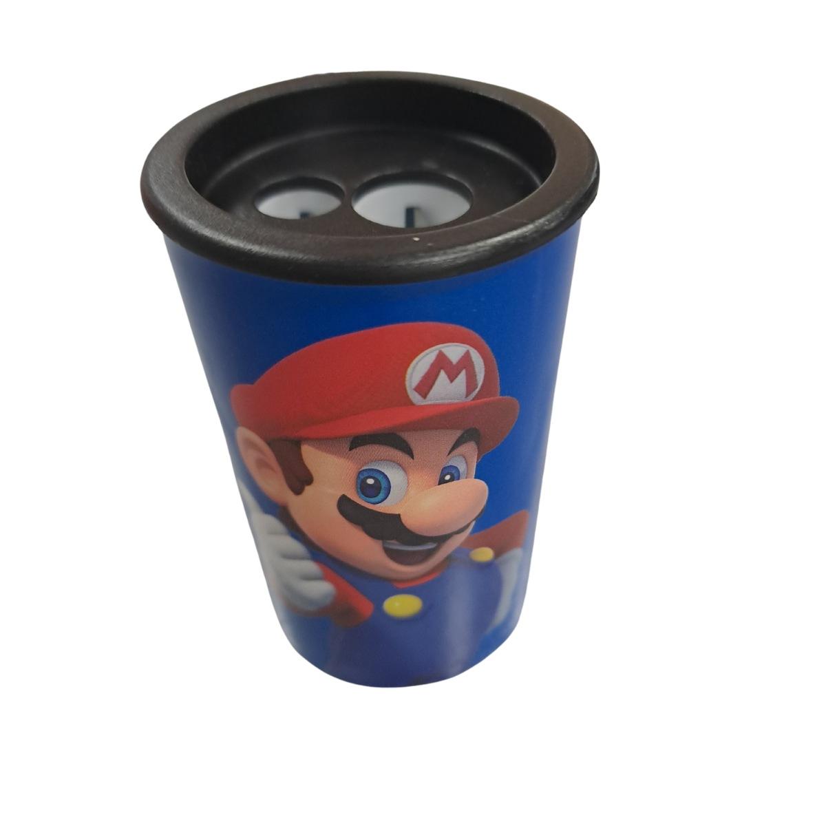 Temperamatite due fori con contenitore super mario