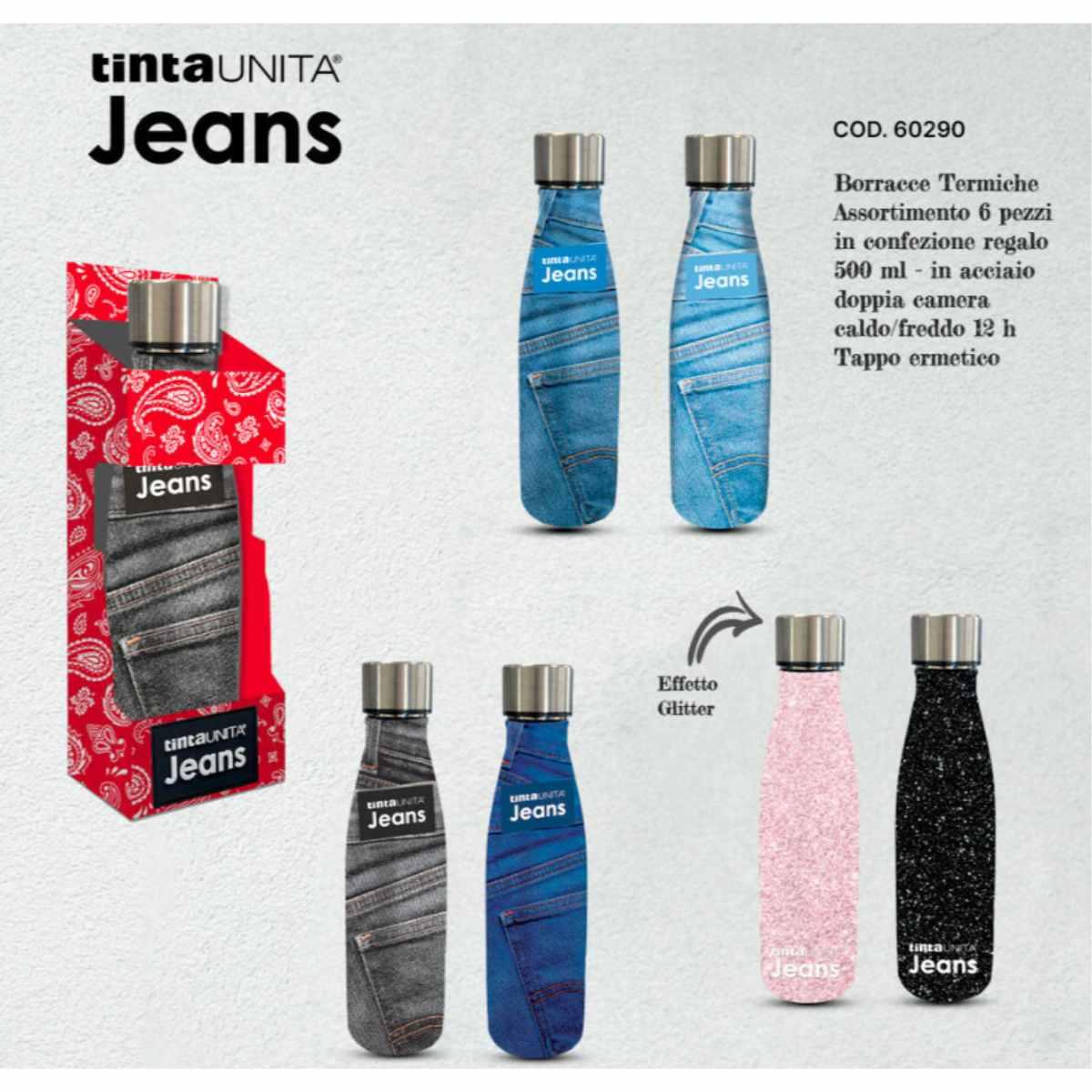 Borraccia termica 500 ml in acciaio tinta unita
