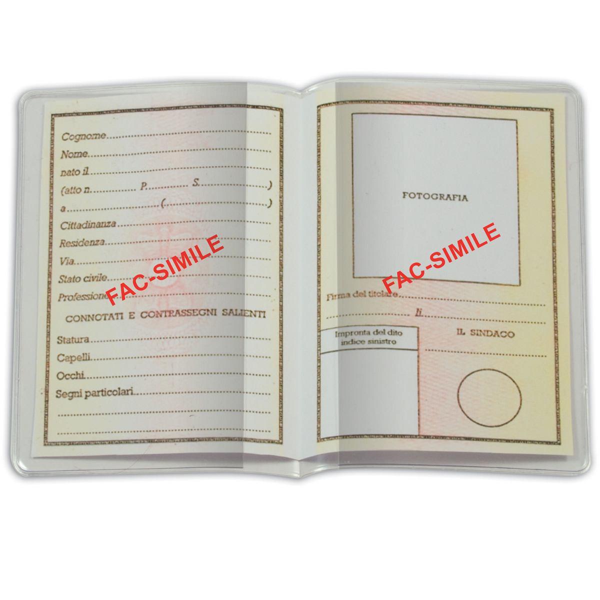 Porta carta d' identita' trasparente