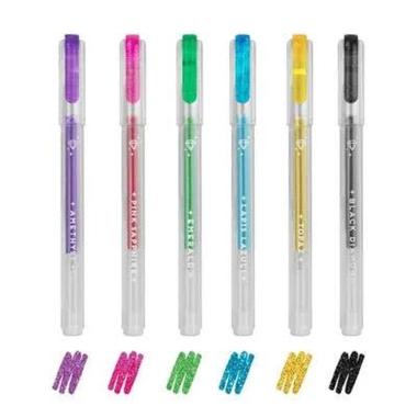 Set 6 mini penne a gel glitterate