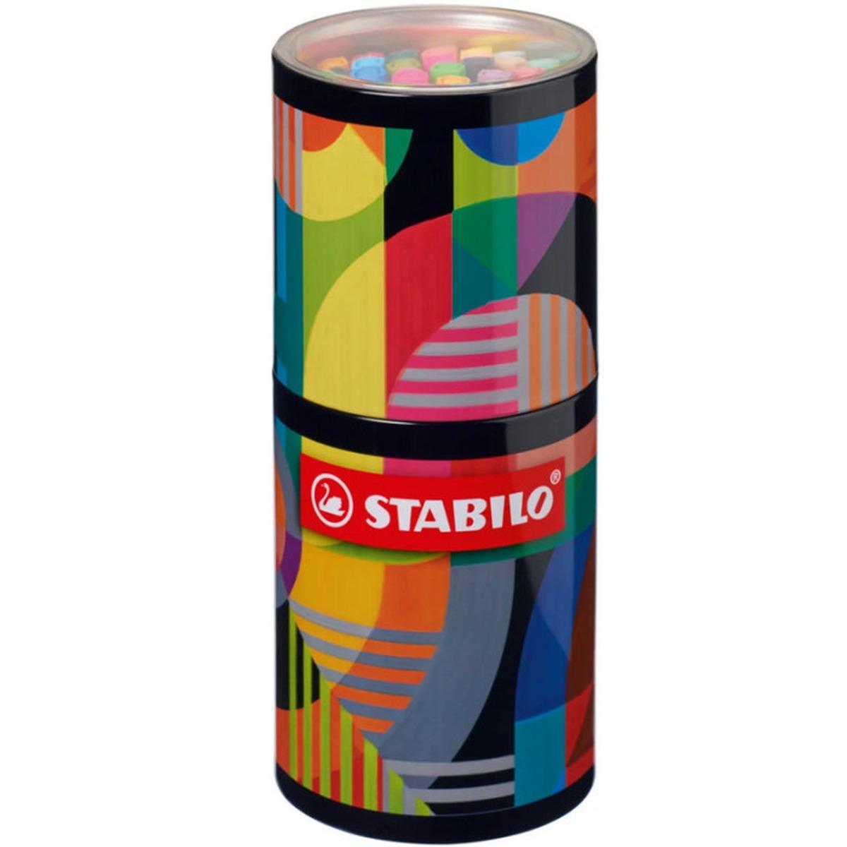 Stabilo fineliner pen 68 barattolo in metallo arty da scrivania 45 colori