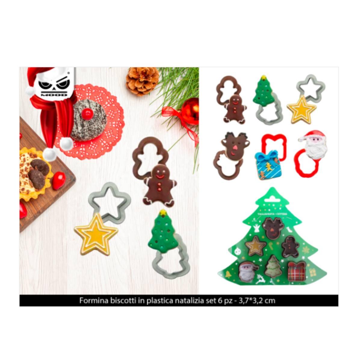 COOKING MOOD FORMINA BISCOTTI IN PLASTICA NATALIZIA SET 6 PZ<br />