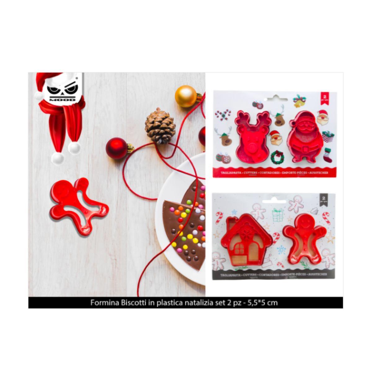 COOKING MOOD FORMINA BISCOTTI IN PLASTICA NATALIZIA SET 2 PZ<br />