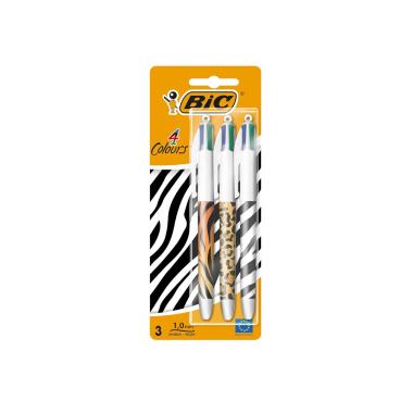 Penna 4 colori animal print it blister da 3 pezzi