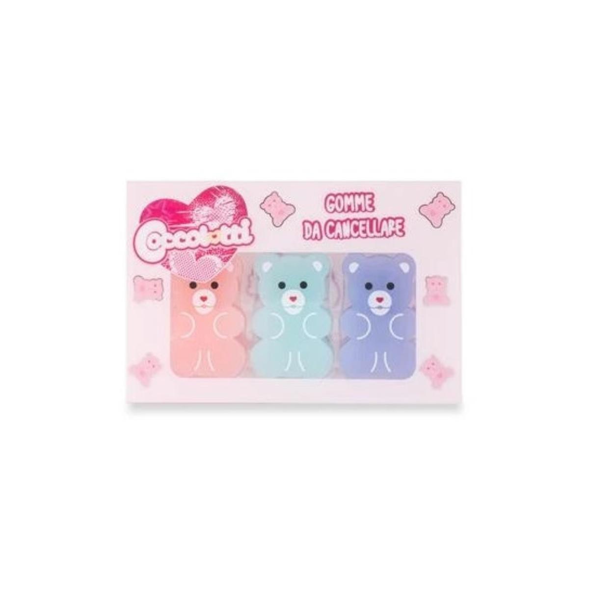 Gomme da cancellare coccolotti classic set da 3 pezzi