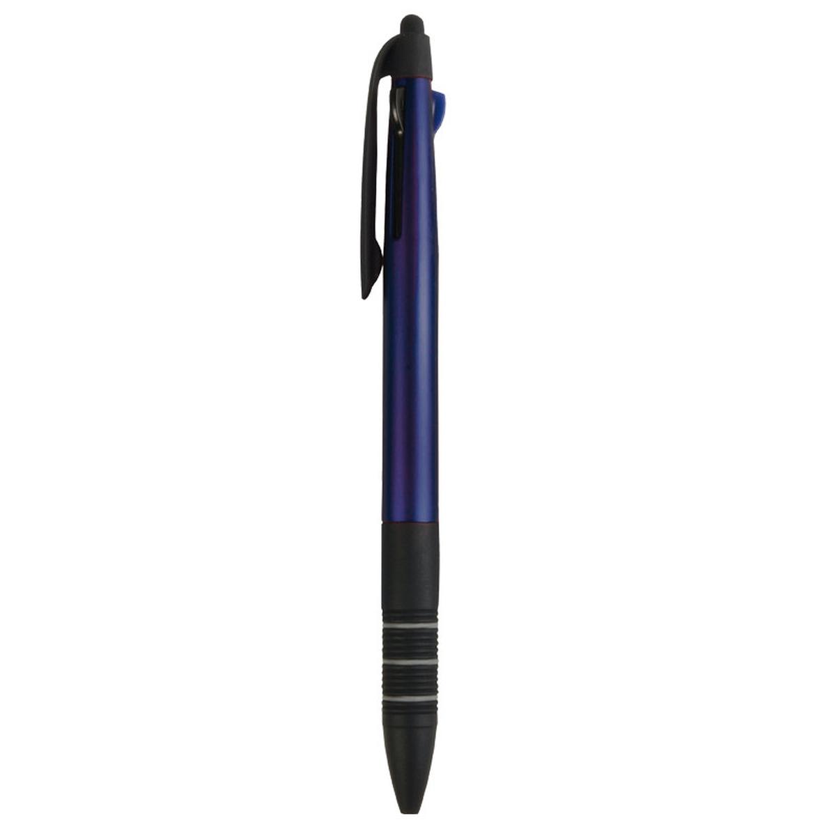 Penna a sfera tre colori con gommino touch screen