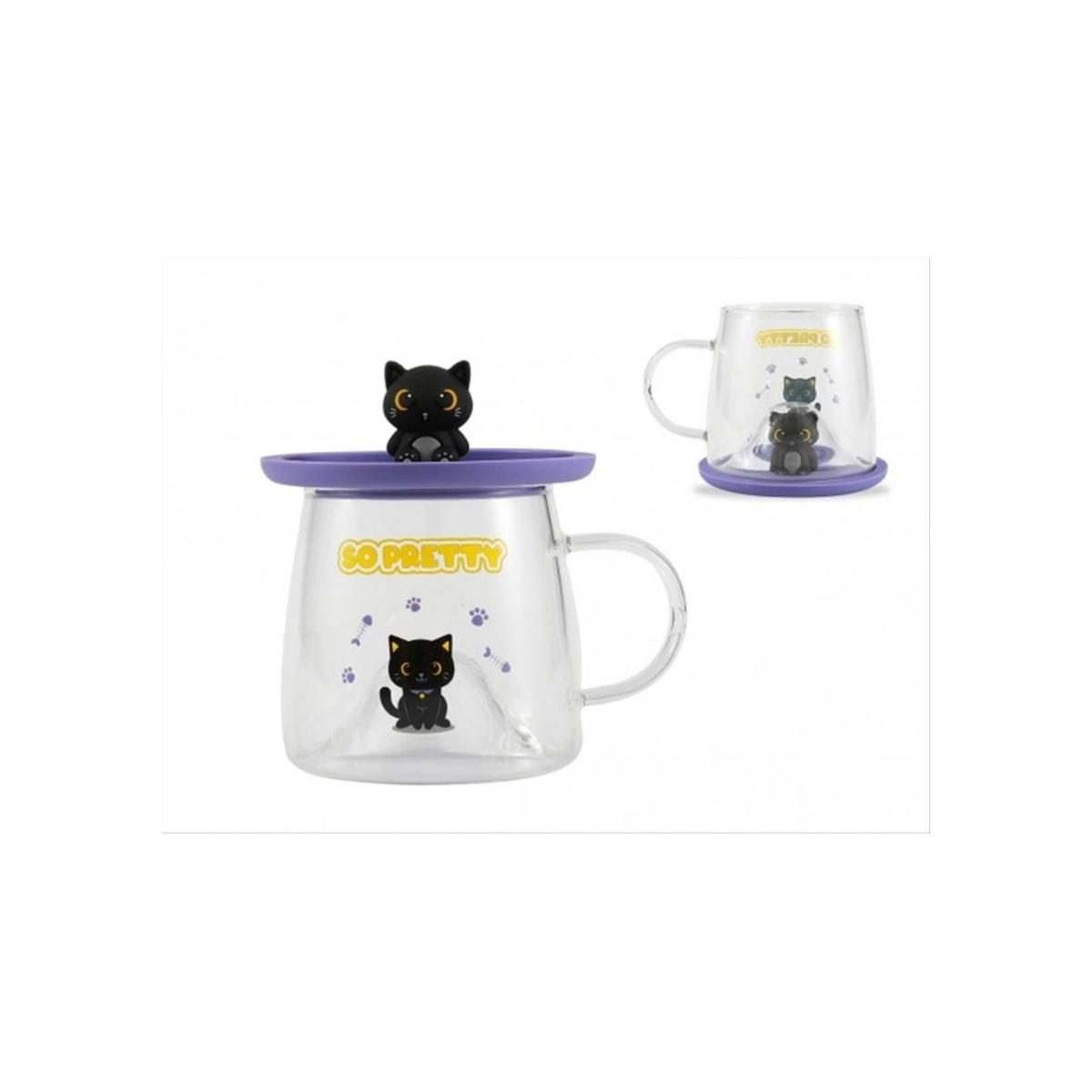 Bicchiere con charmy gatto nero