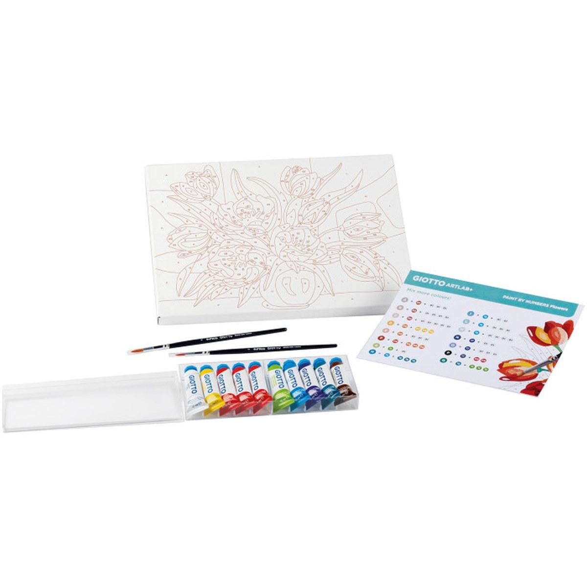 Gioco creativo giotto art lab paint by numbers flowers
