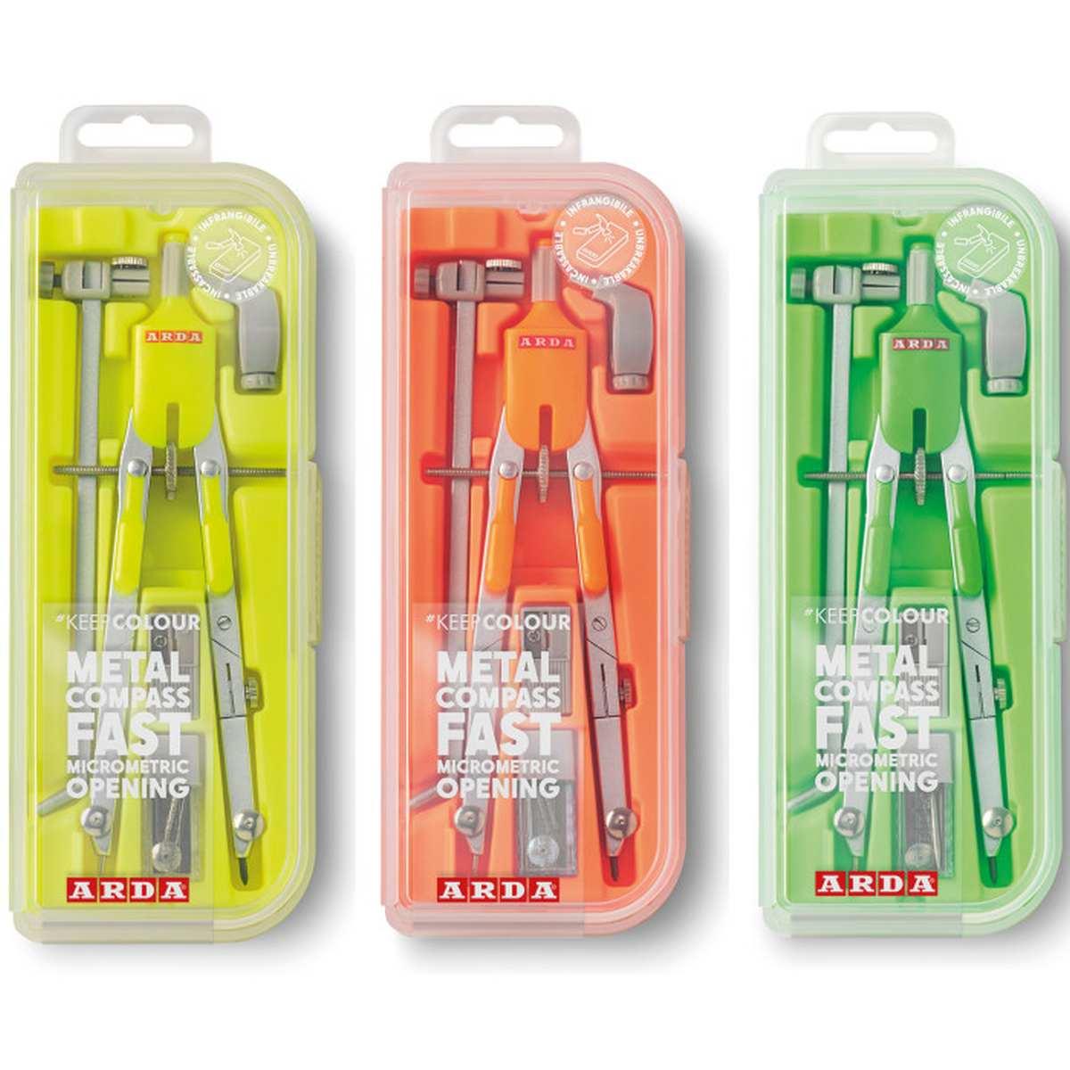 Balaustrone a frizione con aste snodate + prolunga + adattatore + ricambi + temperamine keep colour fluo