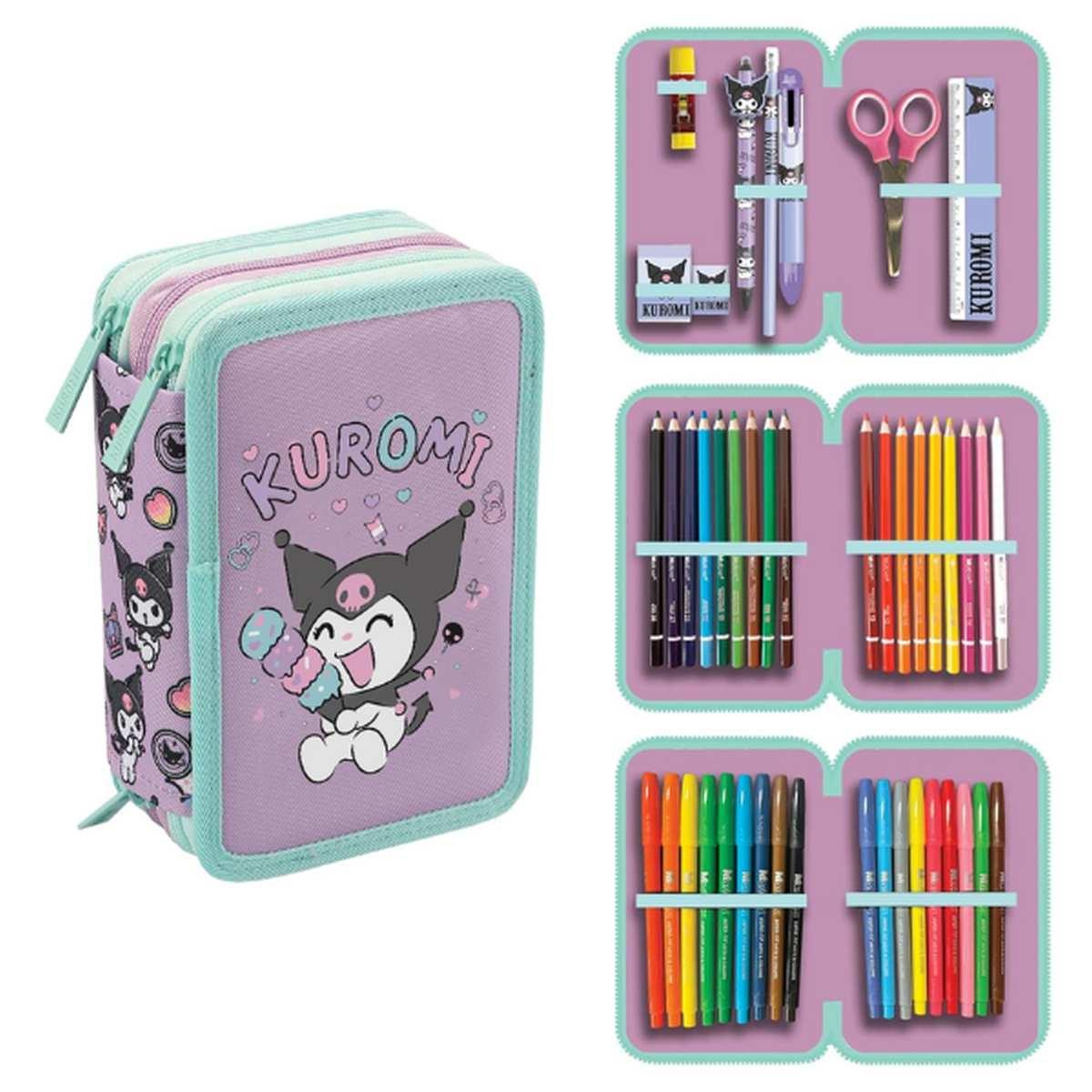 Astuccio 3 zip kuromi