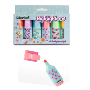 6 mini evidenziatori highlight me colourbook