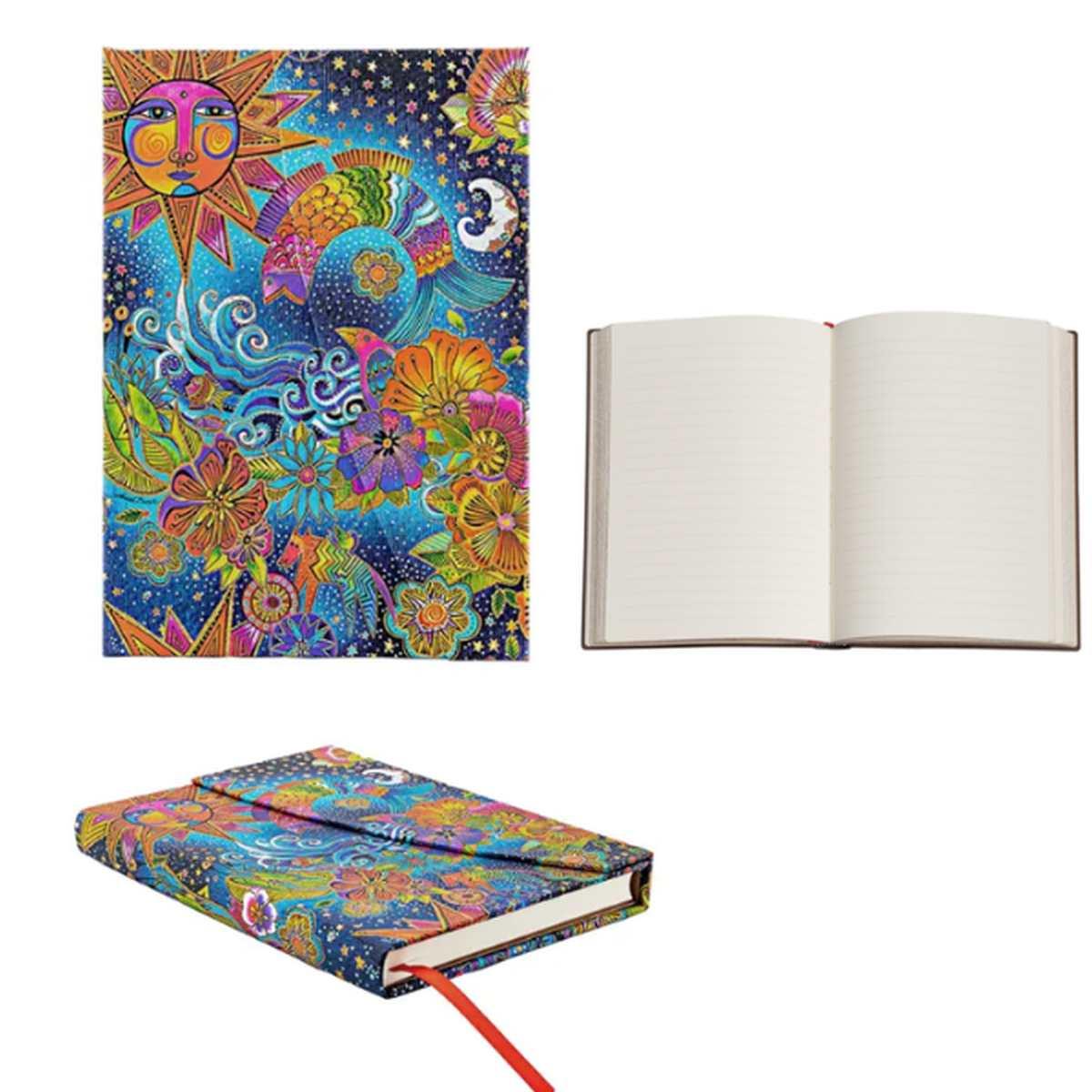 Taccuino midi  a righe magia celeste