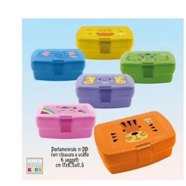 Tinta unita kids portamerenda in plastica