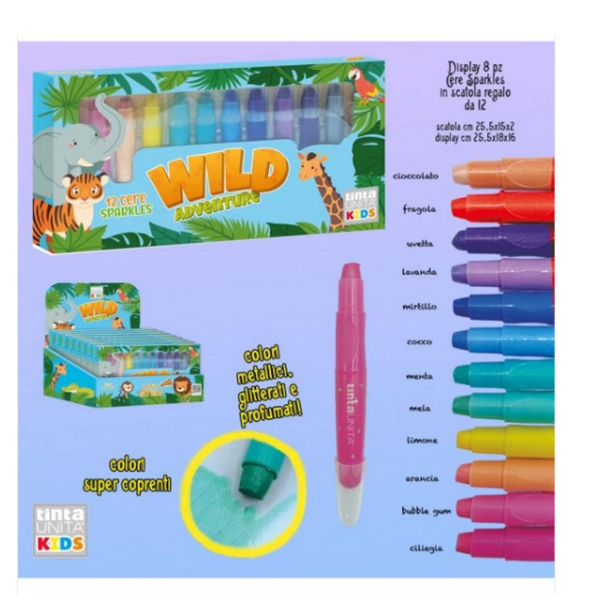 Tinta unita kids 12 pastelli a cera profumate