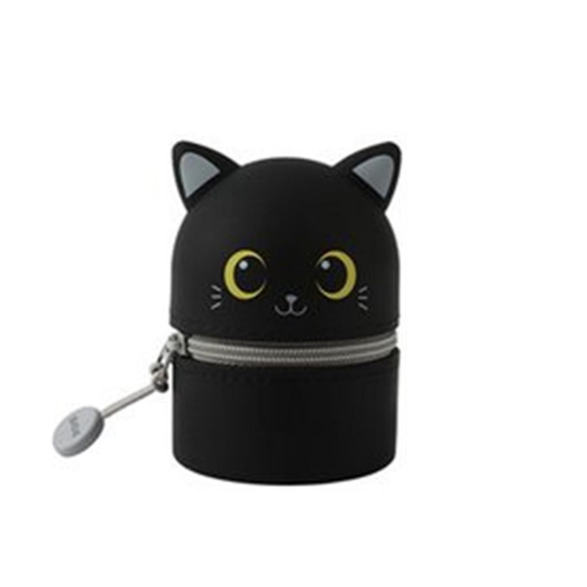 Mini astuccio in silicone gatto nero
