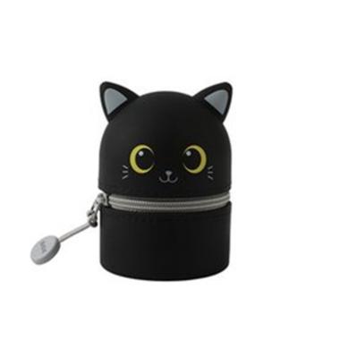 Mini astuccio in silicone gatto nero