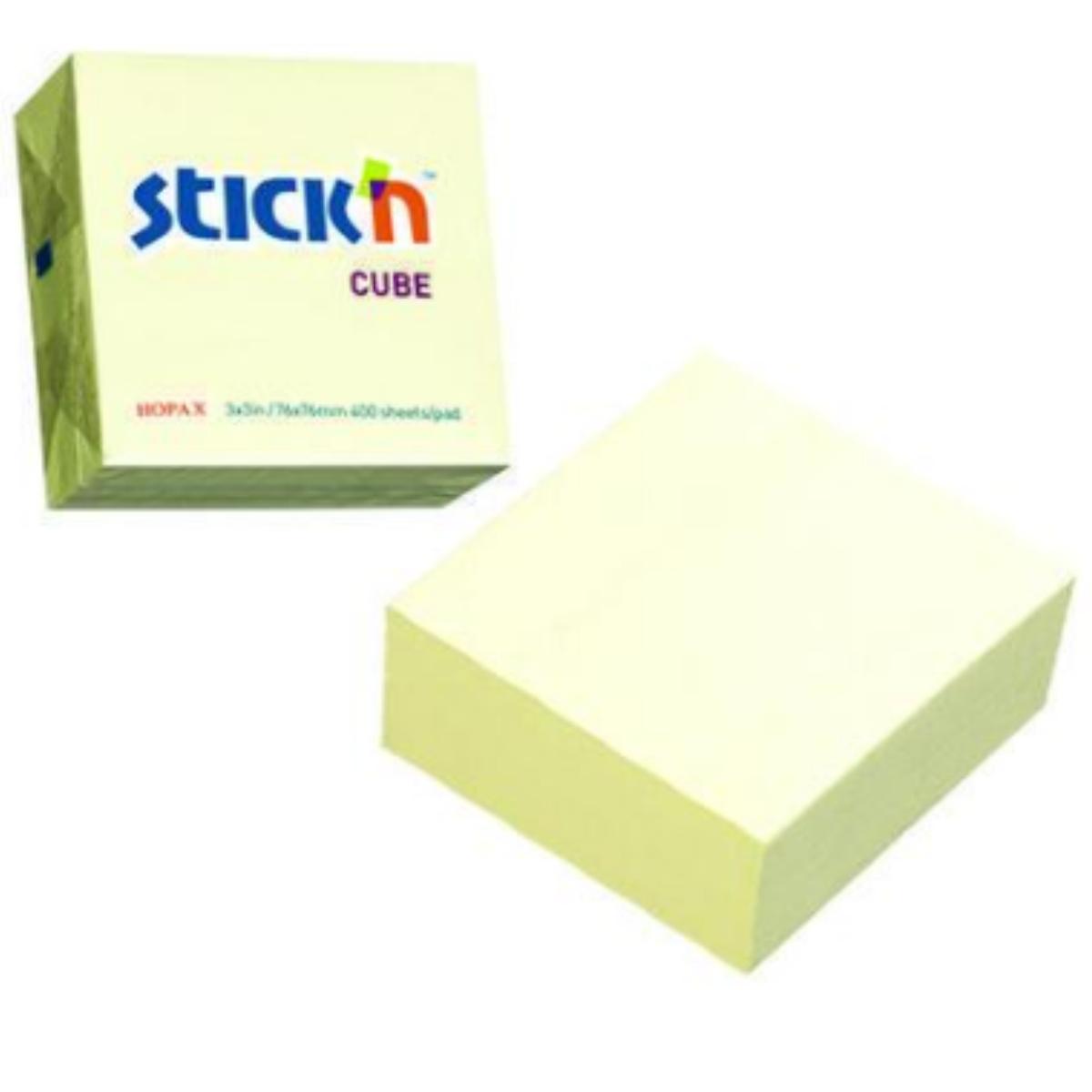 CUBO  FOGLI ADESIVI RIPOSIZIONABILI 76x76 GIALLO PASTELLO