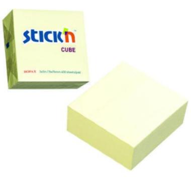 CUBO  FOGLI ADESIVI RIPOSIZIONABILI 76x76 GIALLO PASTELLO