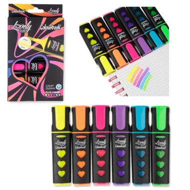 Set 6 evidenziatori liquidi Lovely Fluo