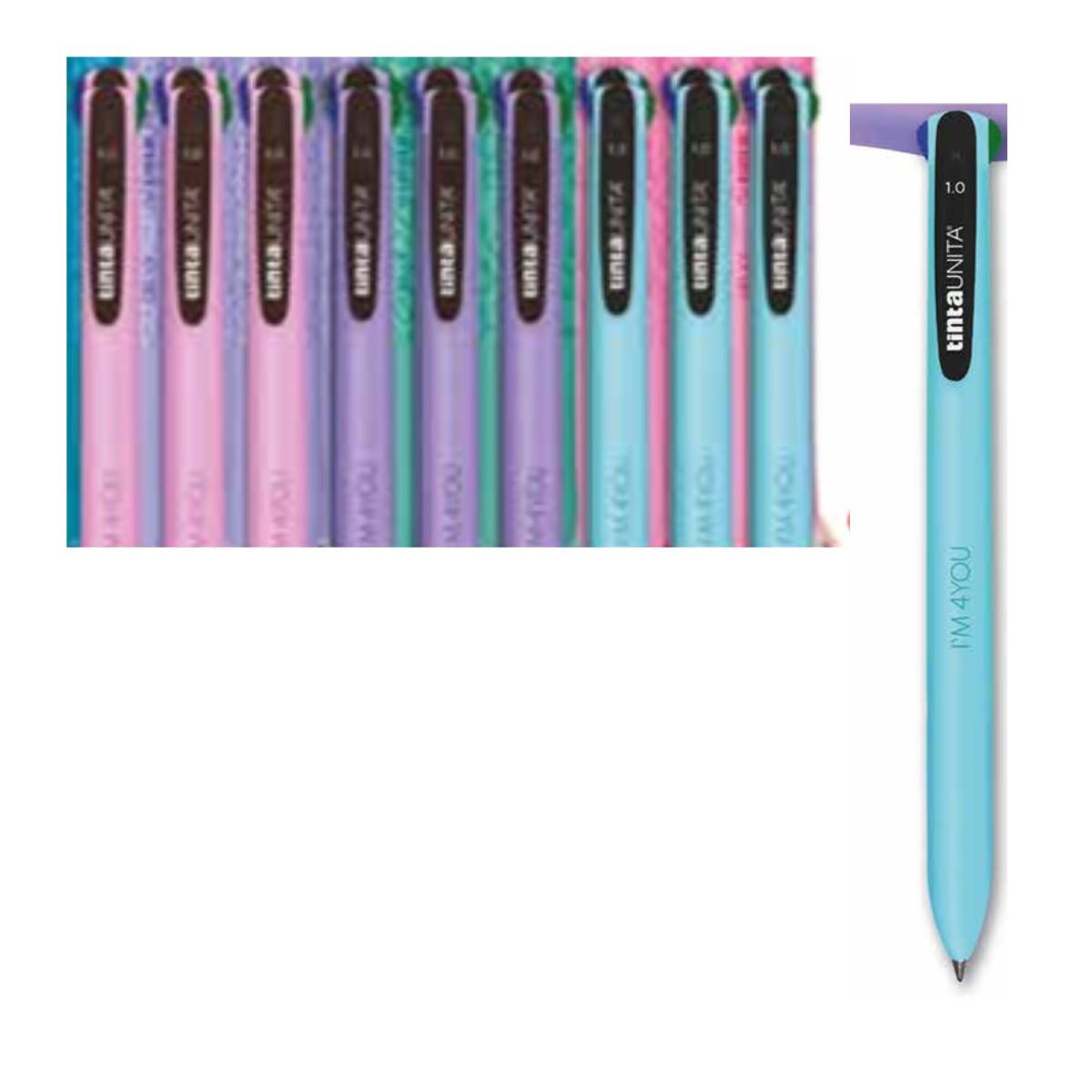 Penna 4 colori tinta unita i'm 4 you 1,0 fashion style